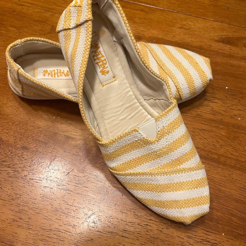 MadLove Yellow and White Striped Flats